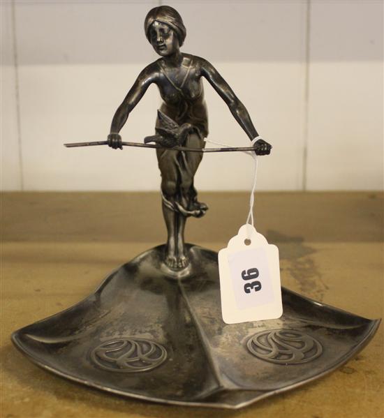 WMF pewter figural ashtray